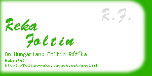 reka foltin business card